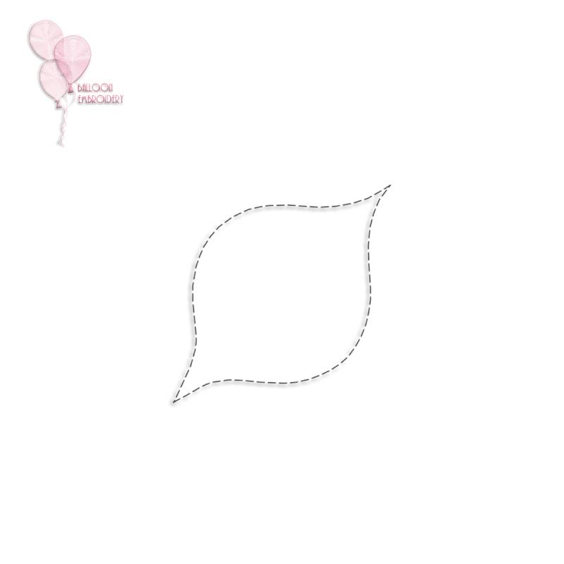 Almond Corner Eye Islimi Boteh Rumi Leaf Petal Shape Edge to Edge Continuous Quilt Border Machine Embroidery Design + Free Motion Quilting Image