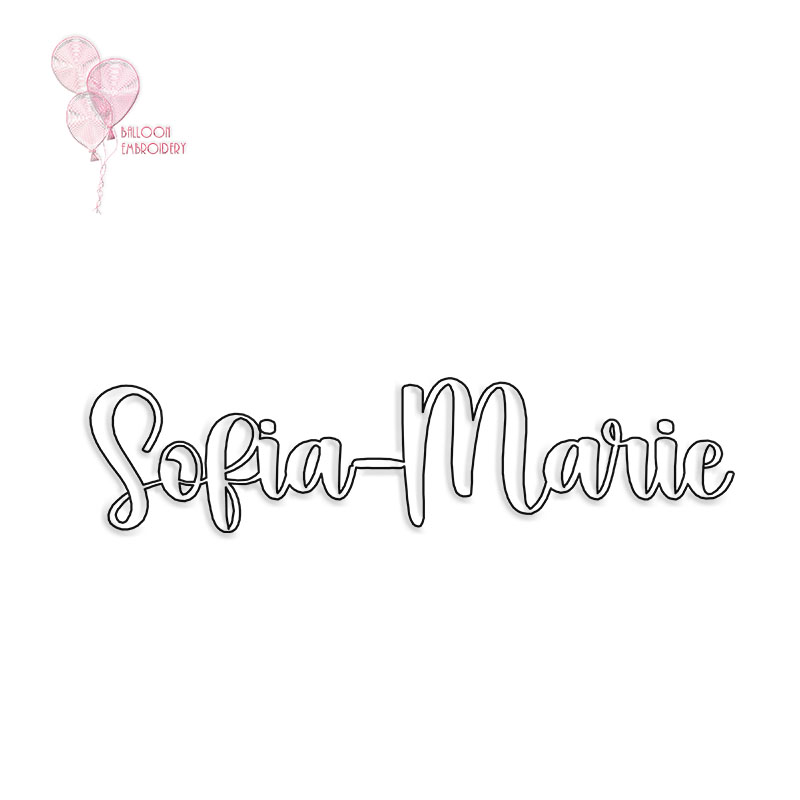 Personalised Custom Name - Single Run Machine Embroidery Quilting Block + Image for Free-Motion Quilting