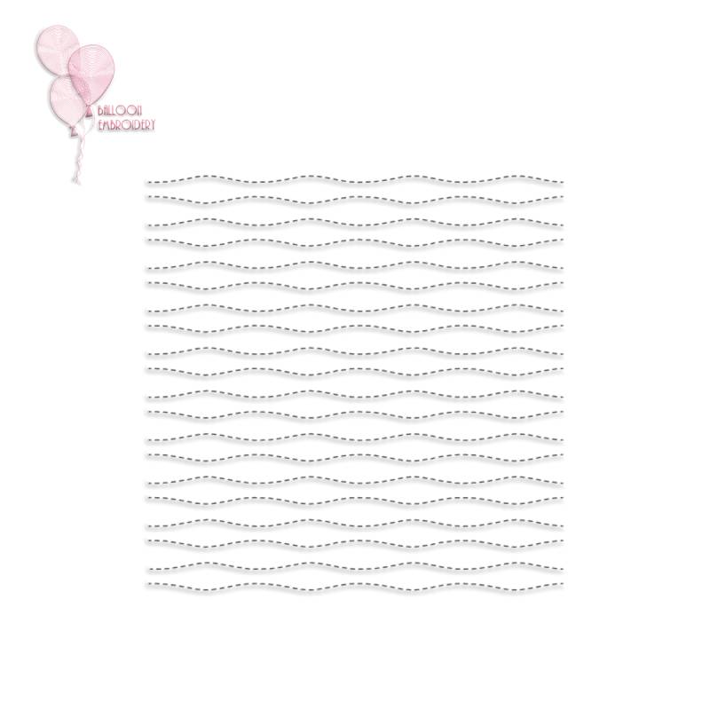Waves Single Run Quilting Block Machine Embroidery Design +Free Motion Quilting Image