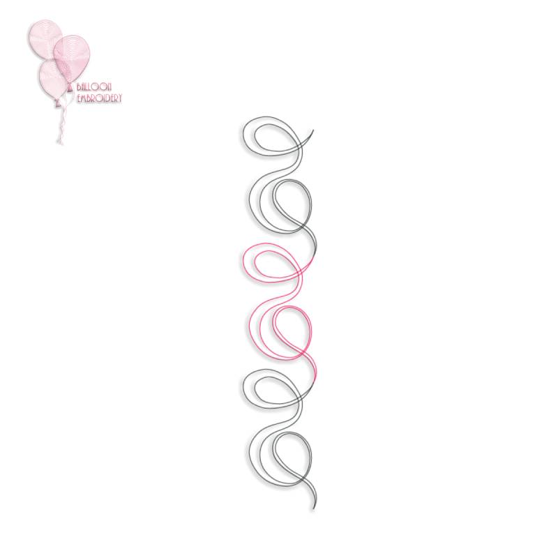 Doodle Swirl Wave Machine Embroidery Design Block + Free Motion Quilting Image