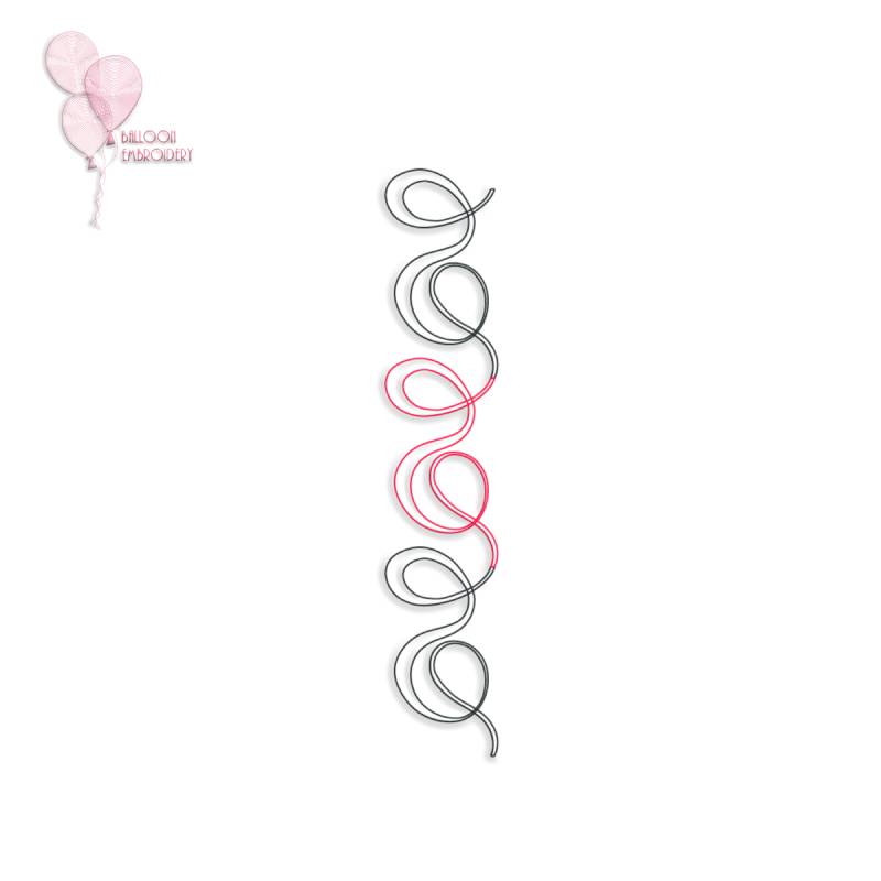 Doodle Swirl Wave Machine Embroidery Design Block + Free Motion Quilting Image