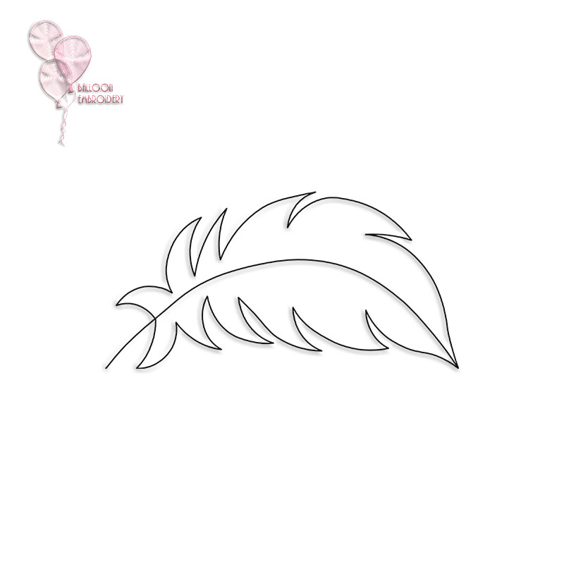 Feather Single Run Continuous Quilt Block Embroidery Design+PNG, PDF and SVG- Free Motion Quilting, Longarm